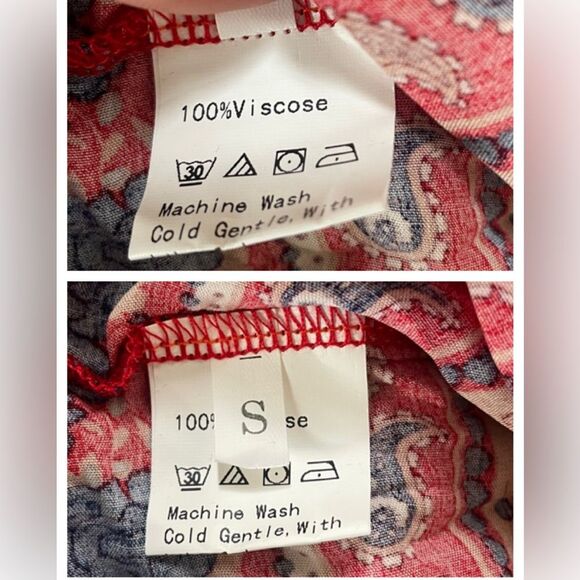 Anna-Kaci California Rustic Red Double Textured Tiered Floral Women'Dress, Sz S - Picture 11 of 11